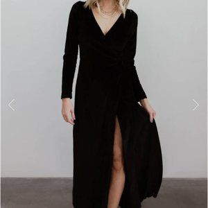 Black Velvet Wrap Dress | Esmerelda | Baltic Born | Size XL